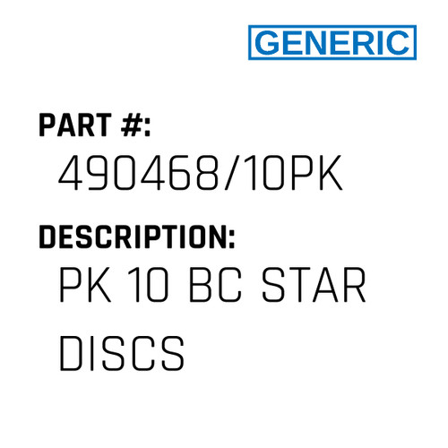 Pk 10 Bc Star Discs - Generic #490468/10PK