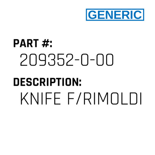 Knife F/Rimoldi - Generic #209352-0-00