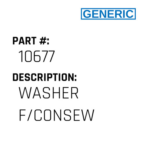 Washer F/Consew - Generic #10677