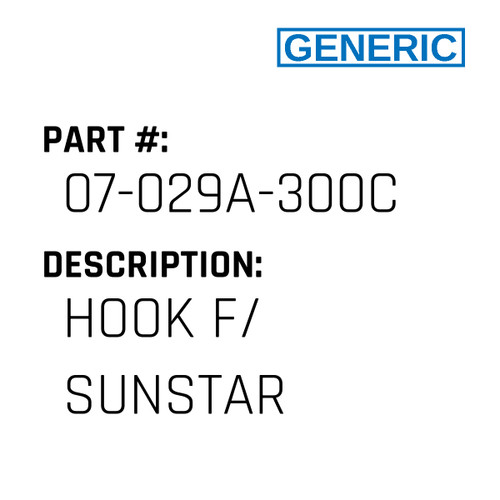 Hook F/ Sunstar - Generic #07-029A-300C