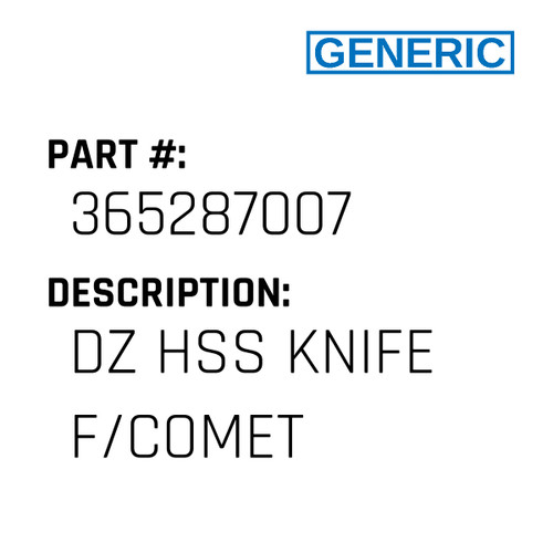 Dz Hss Knife F/Comet - Generic #365287007