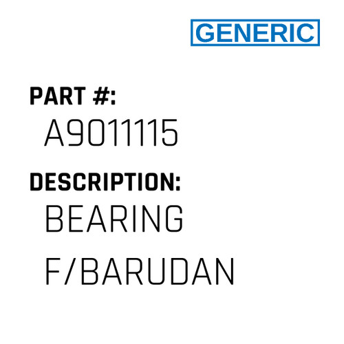 Bearing F/Barudan - Generic #A9011115