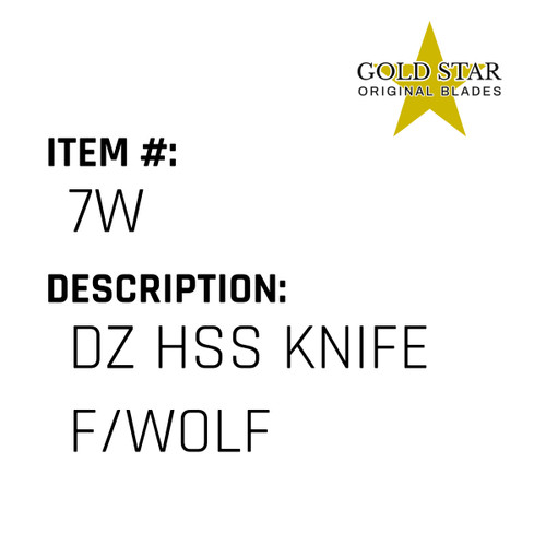 Dz Hss Knife F/Wolf - Gold Star #7W