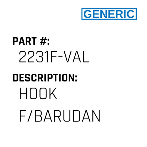 Hook F/Barudan - Generic #2231F-VAL