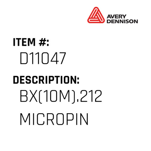 Bx(10M).212 Micropin - Avery-Dennison #D11047