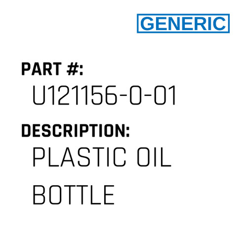 Plastic Oil Bottle - Generic #U121156-0-01