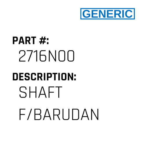 Shaft F/Barudan - Generic #2716N00