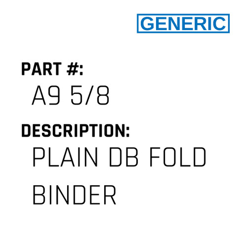 Plain Db Fold Binder - Generic #A9 5/8