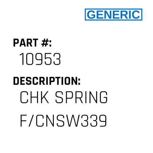 Chk Spring F/Cnsw339 - Generic #10953
