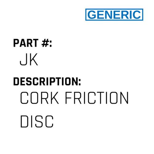 Cork Friction Disc - Generic #JK