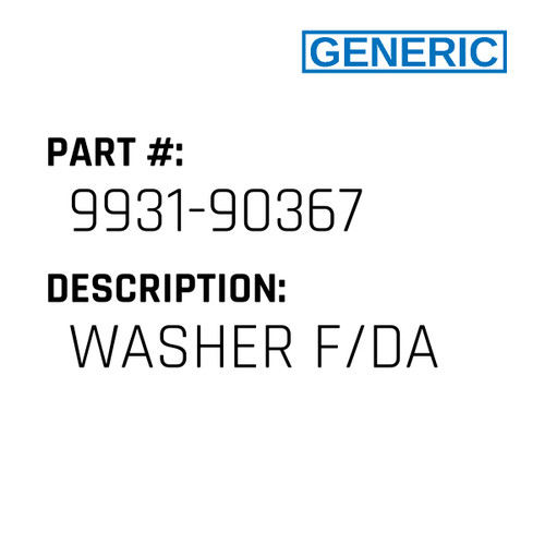 Washer F/Da - Generic #9931-90367