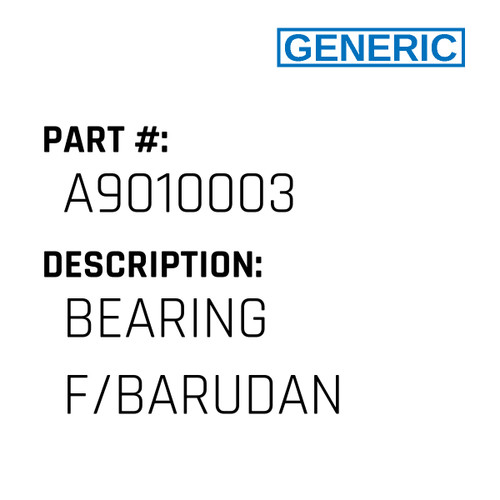 Bearing F/Barudan - Generic #A9010003
