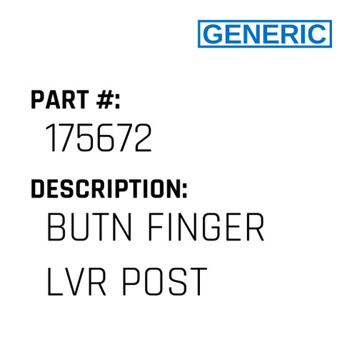 Butn Finger Lvr Post - Generic #175672