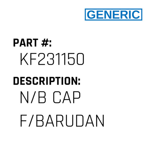 N/B Cap F/Barudan - Generic #KF231150