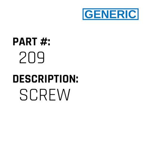 Screw - Generic #209