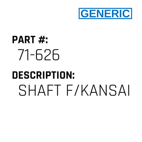 Shaft F/Kansai - Generic #07-706 - Jacksew Parts Store