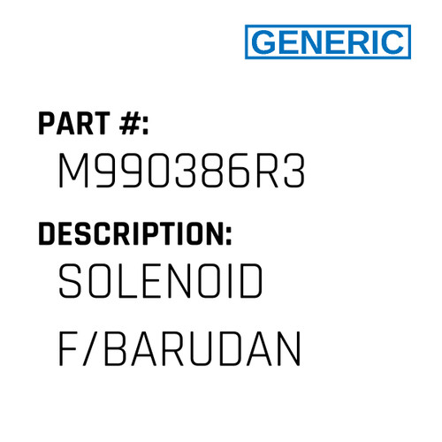 Solenoid F/Barudan - Generic #M990386R3