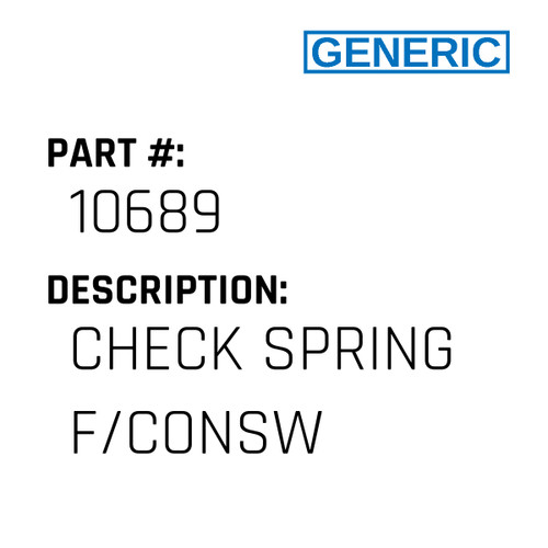 spring様　確認ページ Check Spring F/Consw - Generic #10689 - Jacksew Parts Store