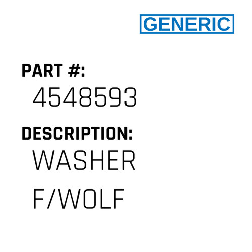Washer F/Wolf - Generic #4548593