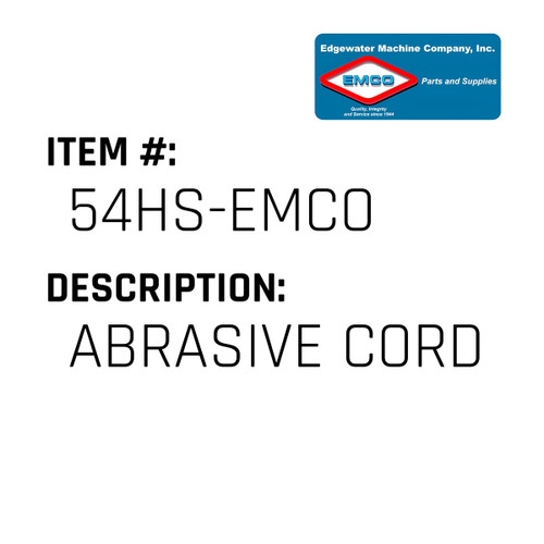 Abrasive Cord - EMCO #54HS-EMCO