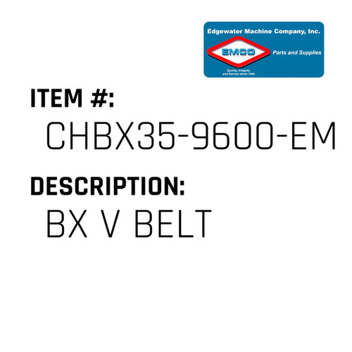 Bx V Belt - EMCO #CHBX35-9600-EMCO