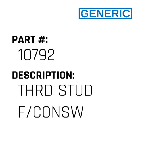 Thrd Stud F/Consw - Generic #10792