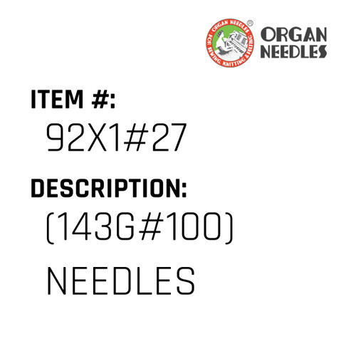 (143G#100) Needles - Organ Needle #92X1#27