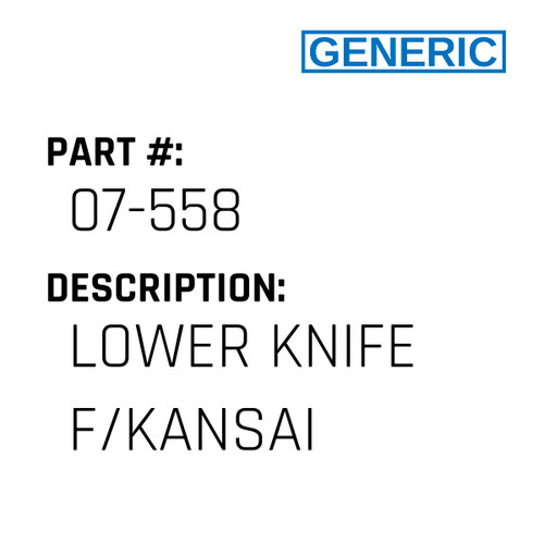 Lower Knife F/Kansai - Generic #07-707 - Jacksew Parts Store