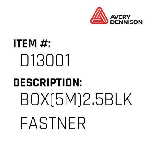 Box(5M)2.5Blk Fastner - Avery-Dennison #D13001