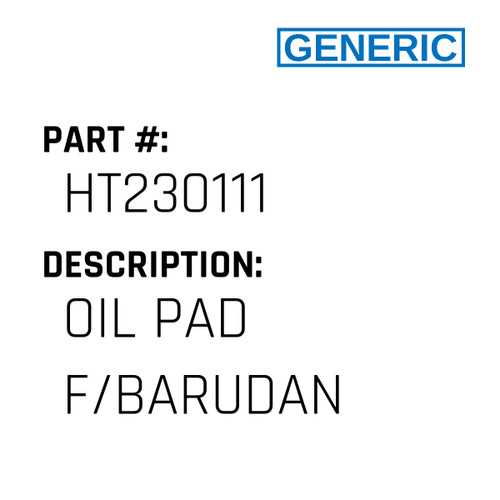 Oil Pad F/Barudan - Generic #HT230111