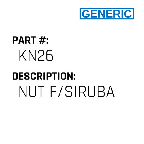 Nut F/Siruba - Generic #KN26
