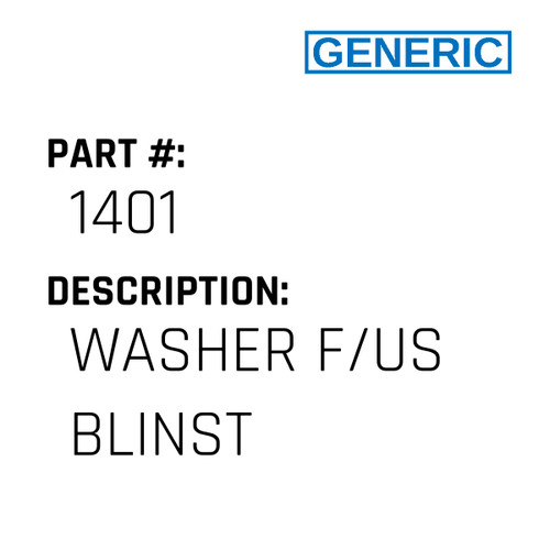 Washer F/Us Blinst - Generic #1401