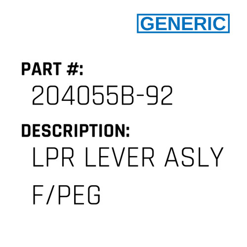 Lpr Lever Asly F/Peg - Generic #204055B-92