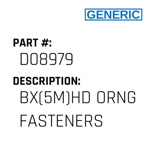 Bx(5M)Hd Orng Fasteners - Generic #D08979