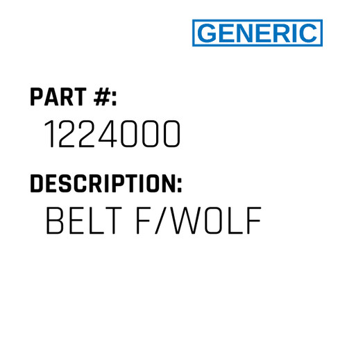 Belt F/Wolf - Generic #1224000