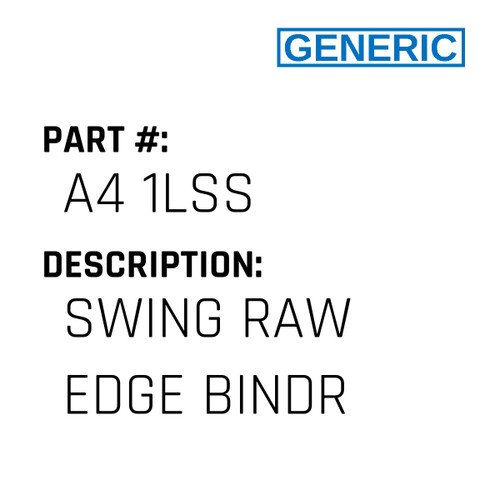 Swing Raw Edge Bindr - Generic #A4 1LSS