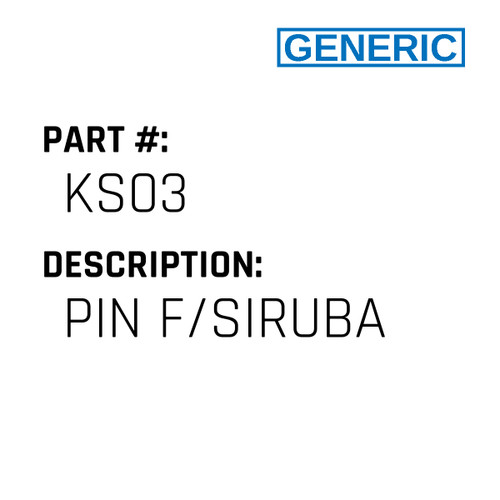 Pin F/Siruba - Generic #KS03