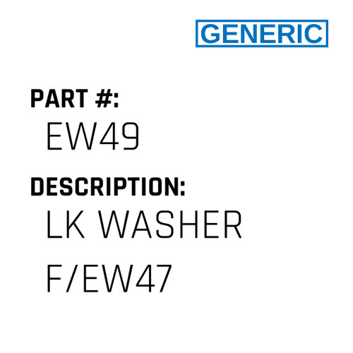 Lk Washer F/Ew47 - Generic #EW49