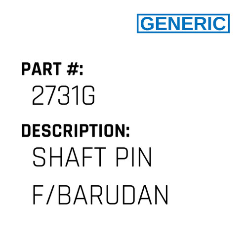 Shaft Pin F/Barudan - Generic #2731G