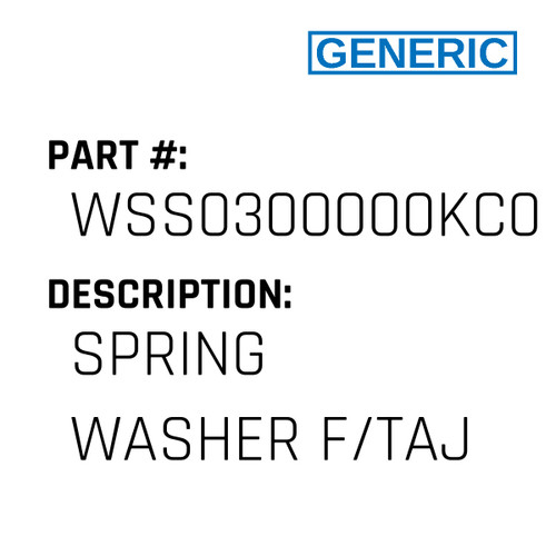 Spring Washer F/Taj - Generic #WSS0300000KC0