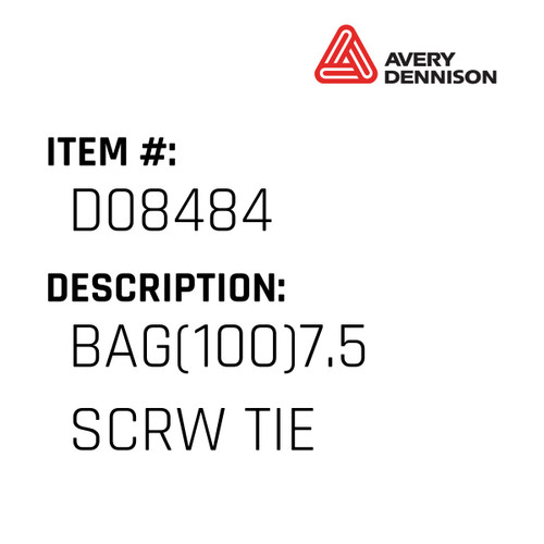 Bag(100)7.5 Scrw Tie - Avery-Dennison #D08484