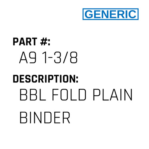 Bbl Fold Plain Binder - Generic #A9 1-3/8
