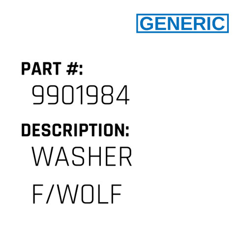 Washer F/Wolf - Generic #9901984