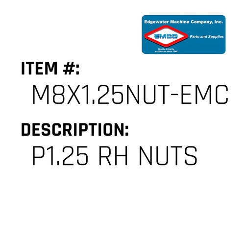 P1.25 Rh Nuts - EMCO #M8X1.25NUT-EMCO