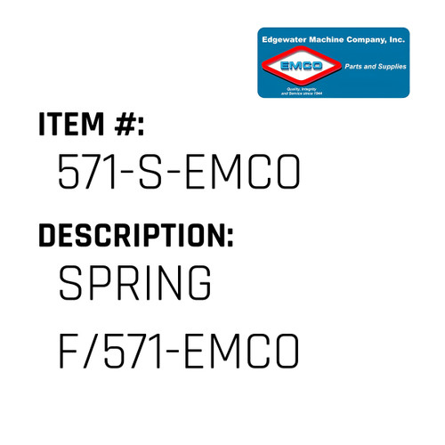 Spring F/571-Emco - EMCO #571-S-EMCO