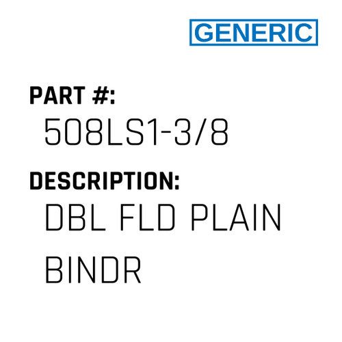 Dbl Fld Plain Bindr - Generic #508LS1-3/8