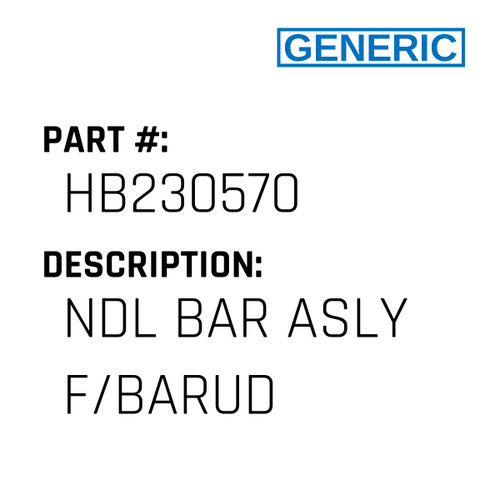 Ndl Bar Asly F/Barud - Generic #HB230570