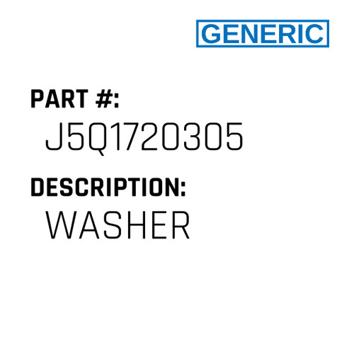 Washer - Generic #J5Q1720305