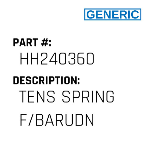 Tens Spring F/Barudn - Generic #HH240360