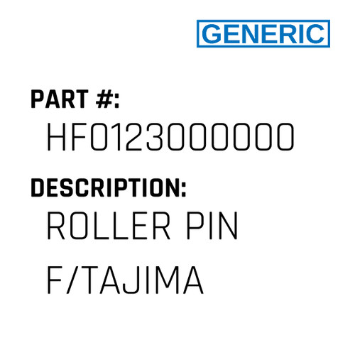 Roller Pin F/Tajima - Generic #HF0123000000